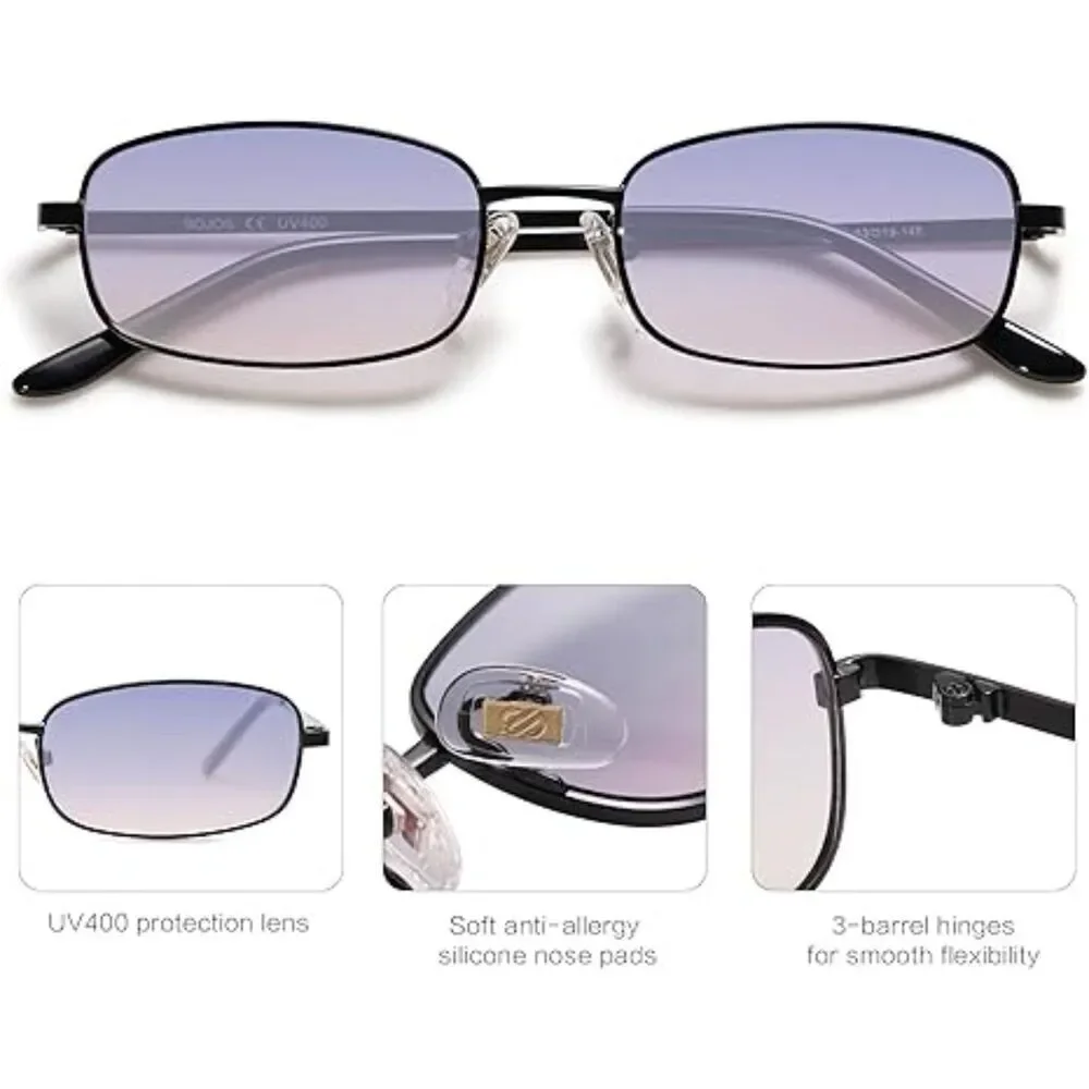 Trendy Small Y2K Rectangle Sunglasses for Women and Men Retro SJ1187
